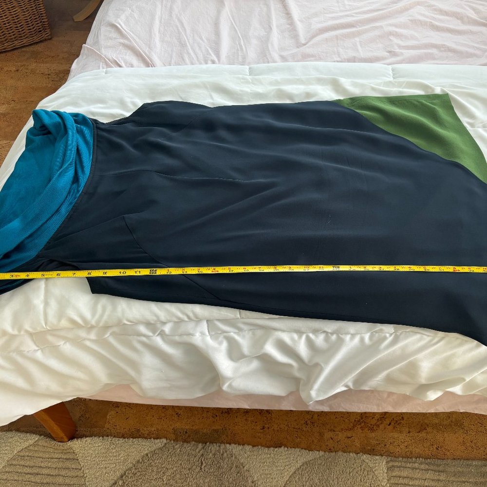 Akris Silk dress Navy, Green and Turquoise